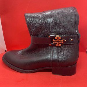 Tory Burch Black Leather Boots Size 10.5 M